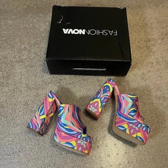 Groovy Mule Platform Heels ☮️ - Women's Size 9 - Picture 2 of 10
